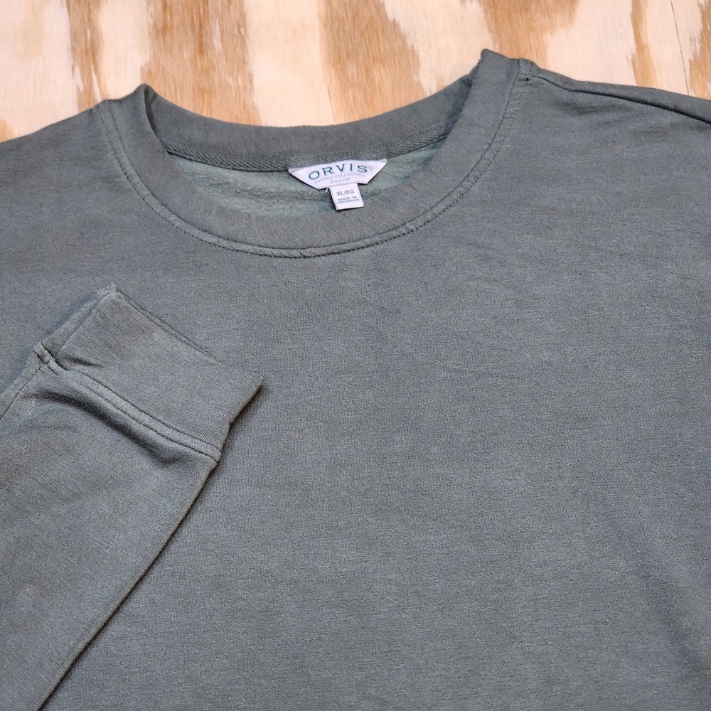 Orvis Mens Sweatshirt XL Green Classis Collection Pullover Soft Logo Read Desc.‎